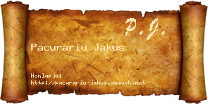 Pacurariu Jakus névjegykártya